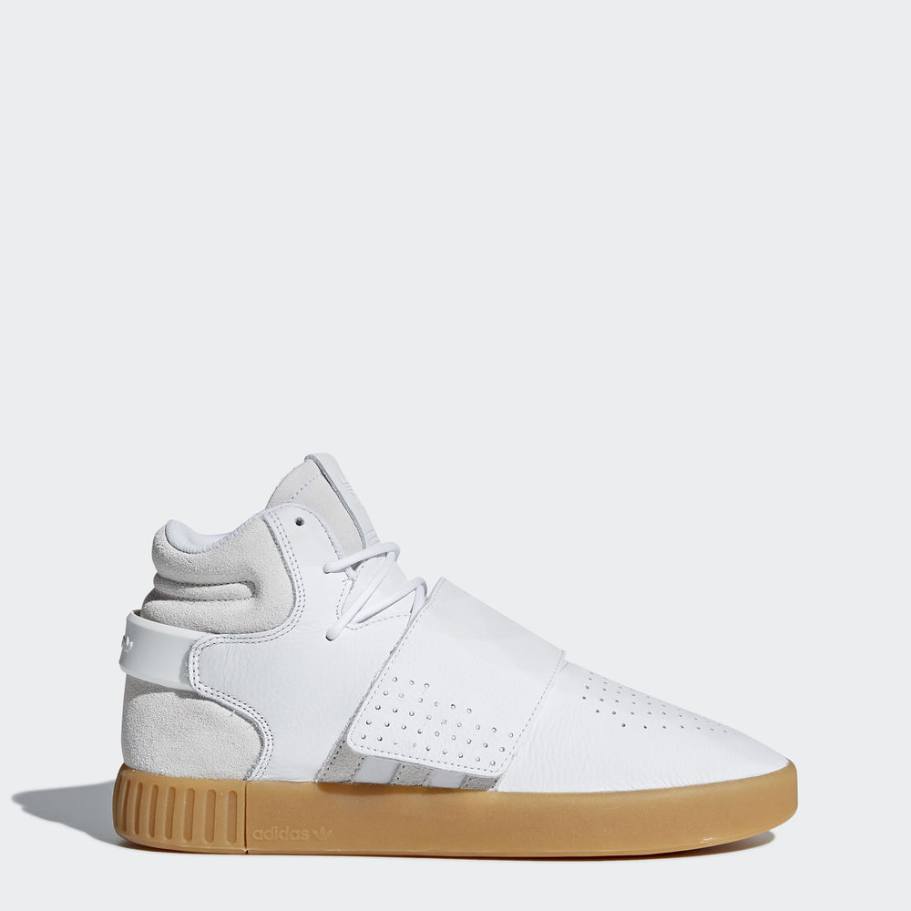 Adidas Tubular Invader Strap - Originals ανδρικα - Ασπρα/Μαυρα,Μέγεθος: EU 36 – 54 2/3 (689UNJDA)